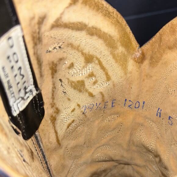 Vintage Domini Pelle Black Lizard Cowboy Boots 10.5 EE Made in Mexico Western - Picture 8 of 9